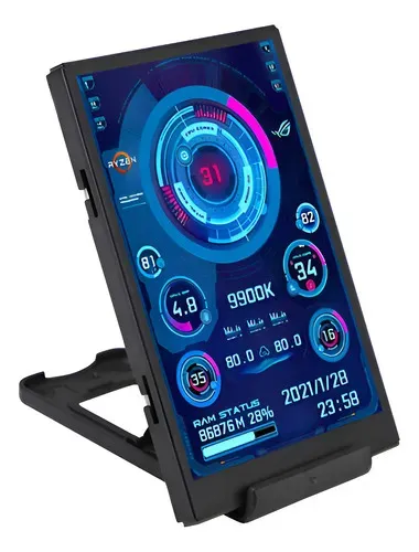 Tela Ips Monitoramento 3.5 Polegadas Secundaria USB Monitor Turzx Telinha auxiliar Aida 64 Mini Tela PC